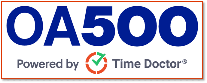 The Time Doctor OA500 2023 uses a proprietary methodology, assessing multiple points of metadata from 2,500+ worldwide BPO firms – all so your business can be informed on the most recognizable global BPO outsourcing leaders and can make an informed decision on which BPO you’d like to use for your global expansion needs.